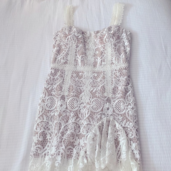 Bronx and Banco White Lace High Low Dress - Picture 3 of 5